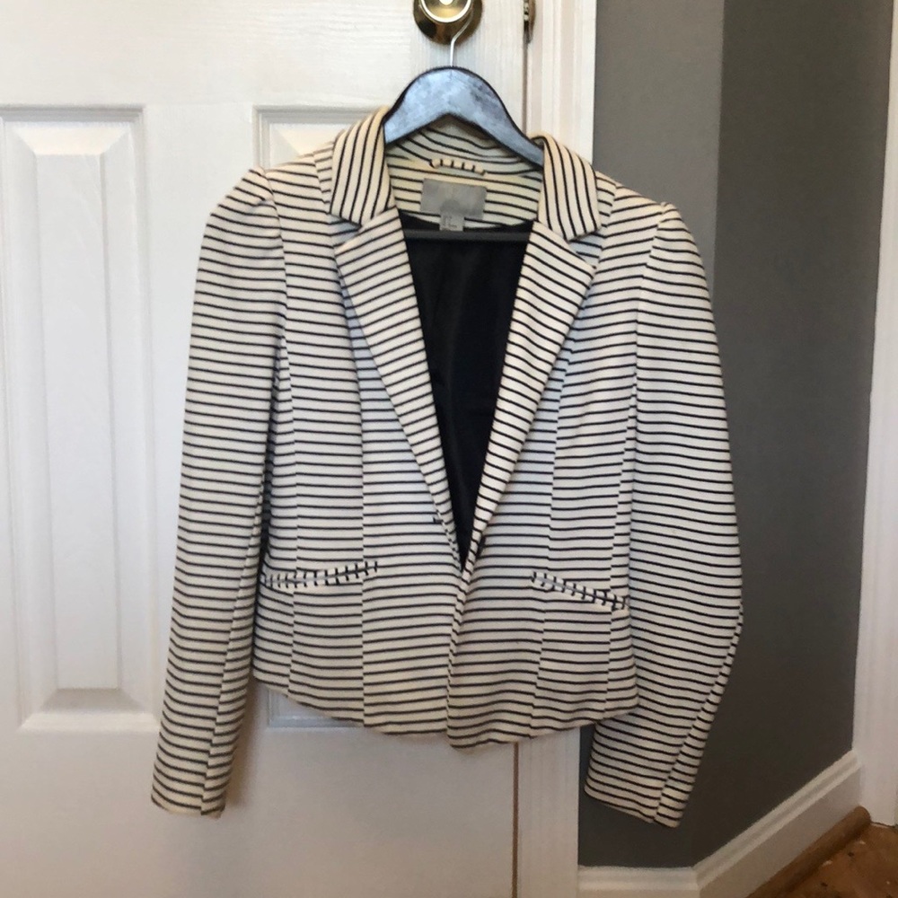 H&M blue/white striped blazer